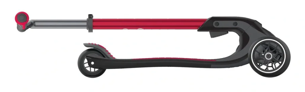ULTIMUM   Tretroller Kinder Erwachsene, 125/90 mm extra breit, ABEC 7, 3-rädrig, höhenverstellbar, rot