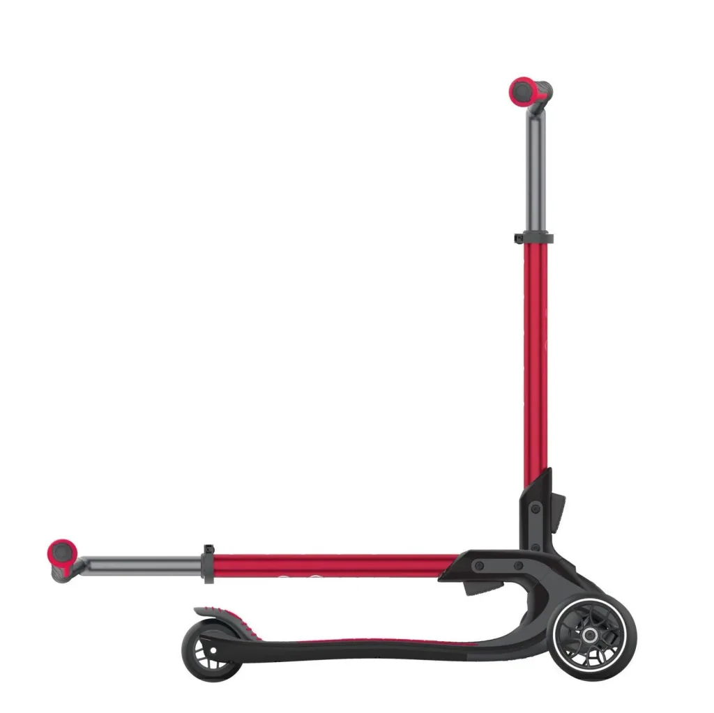 ULTIMUM   Tretroller Kinder Erwachsene, 125/90 mm extra breit, ABEC 7, 3-rädrig, höhenverstellbar, rot