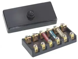 Sicherungsdose 6-polig, schwarz, L x B x H 9 x 4,5 x 2,7 cm