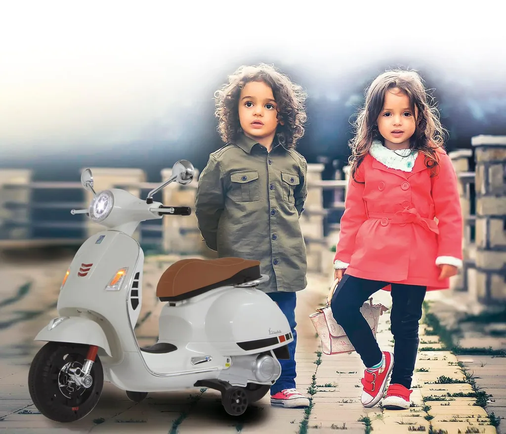 Ride-on Vespa für Kinder, 12 Volt, Weiß