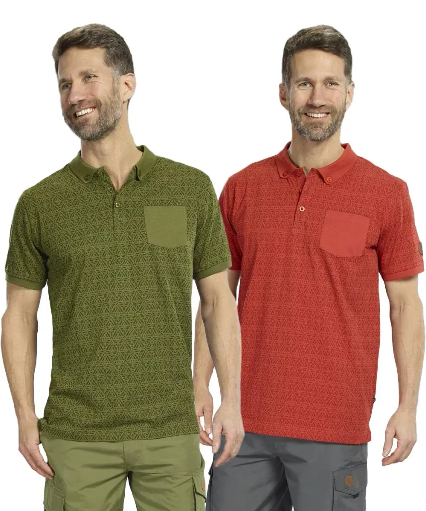 Poloshirt gemustert, Farbe rot, Gr.L