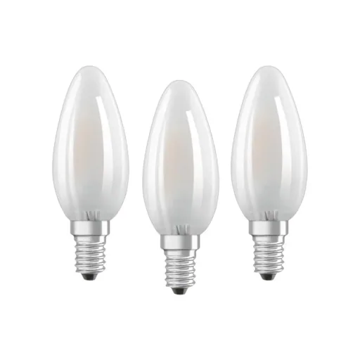 BASE RETRO LED Kerze mit 4 Watt, E14, warmweiß, matt - 3 Stück
