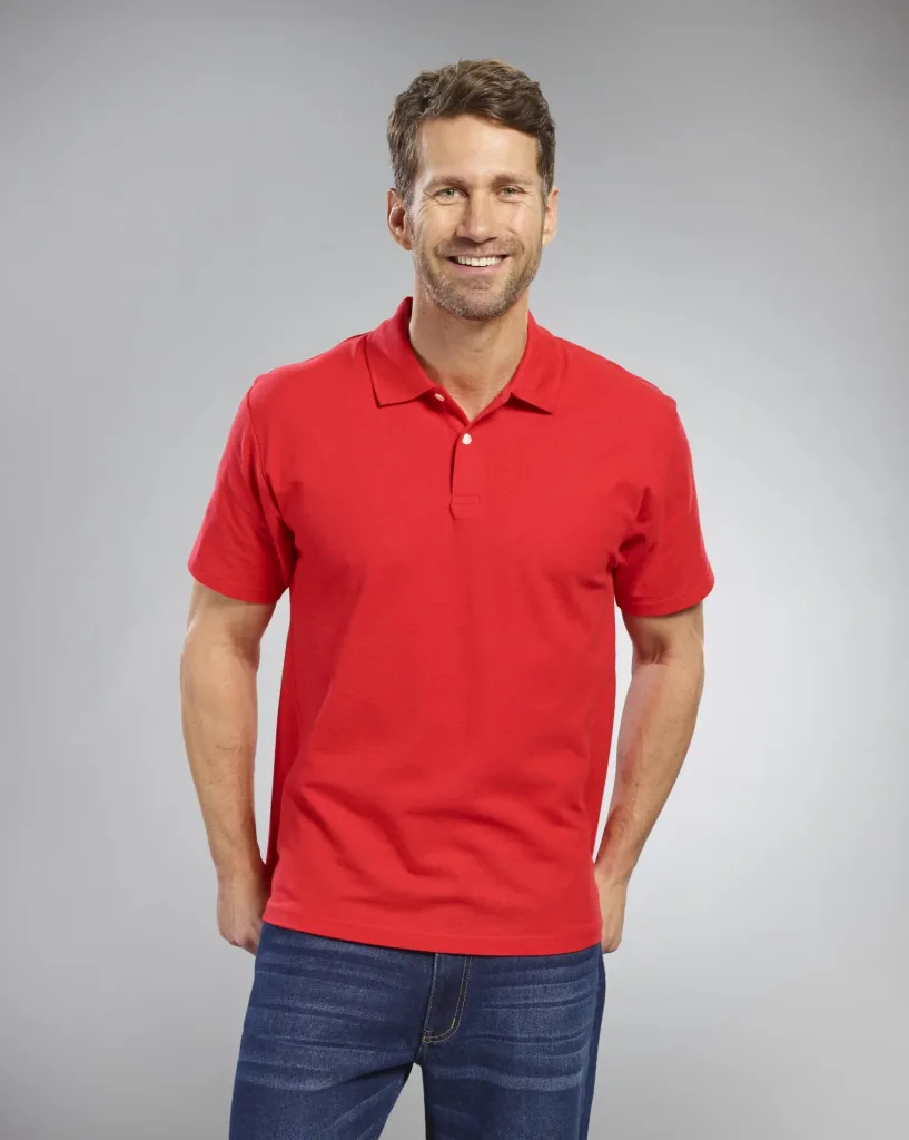 Poloshirt mit Piquestruktur, Farbe rot, Gr.M