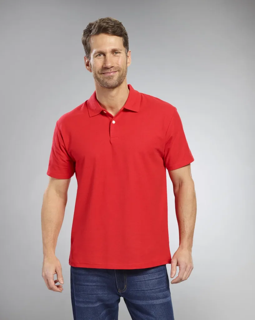 Poloshirt mit Piquestruktur, Farbe rot, Gr.M