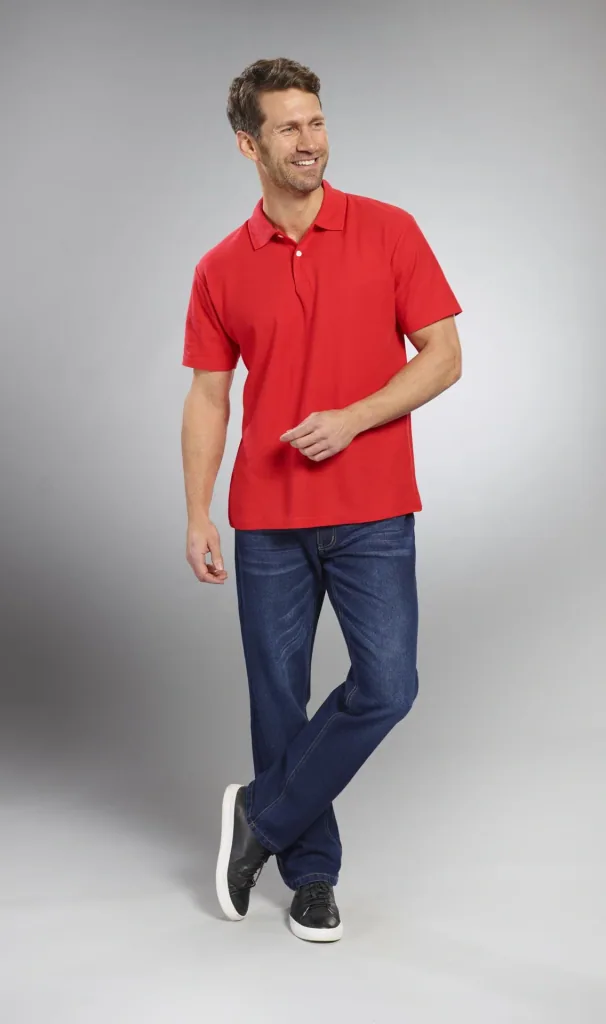 Poloshirt mit Piquestruktur, Farbe rot, Gr.M