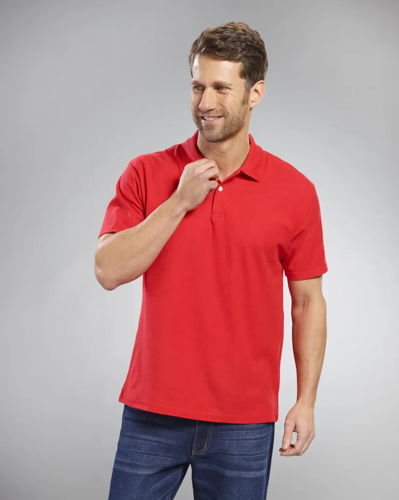 Poloshirt mit Piquestruktur, Farbe rot, Gr.M
