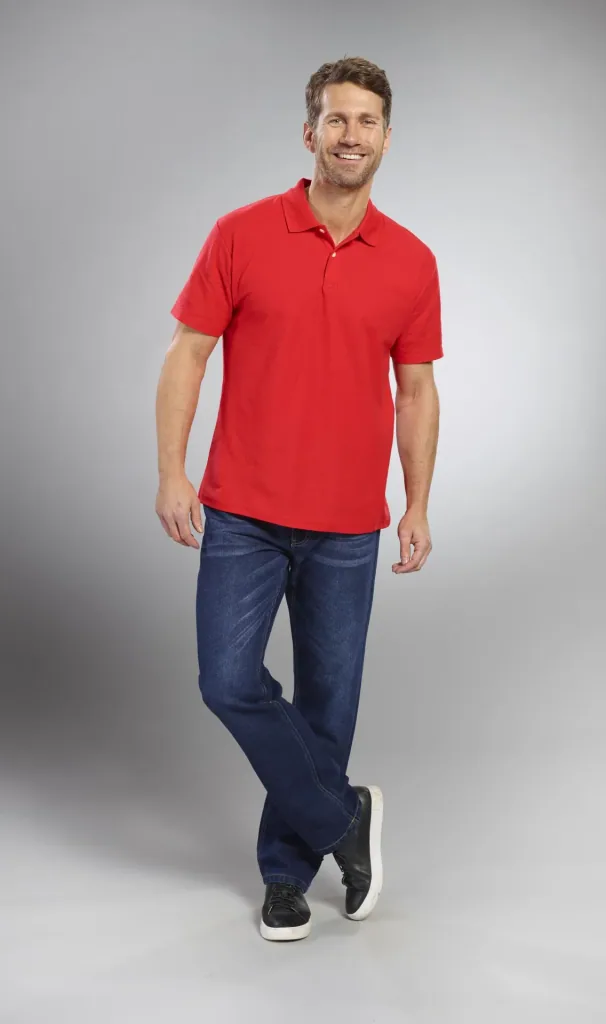 Poloshirt mit Piquestruktur, Farbe rot, Gr.M