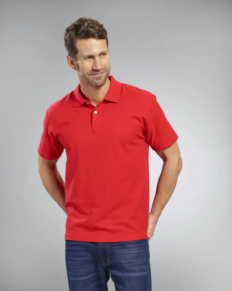 Poloshirt mit Piquestruktur, Farbe rot, Gr.M