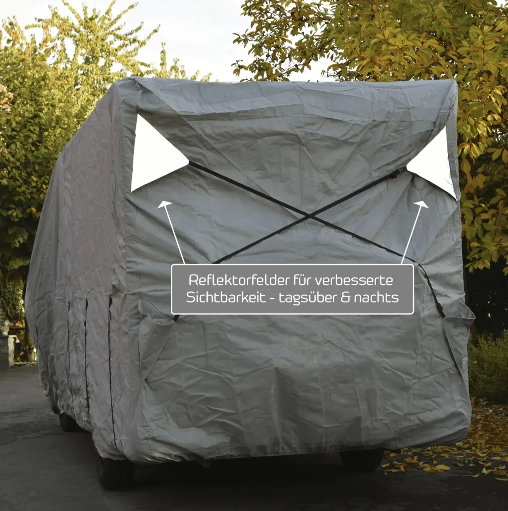 Wohnmobilschutzhülle mit Reflektoren XL, 870 x 235 x 275 cm