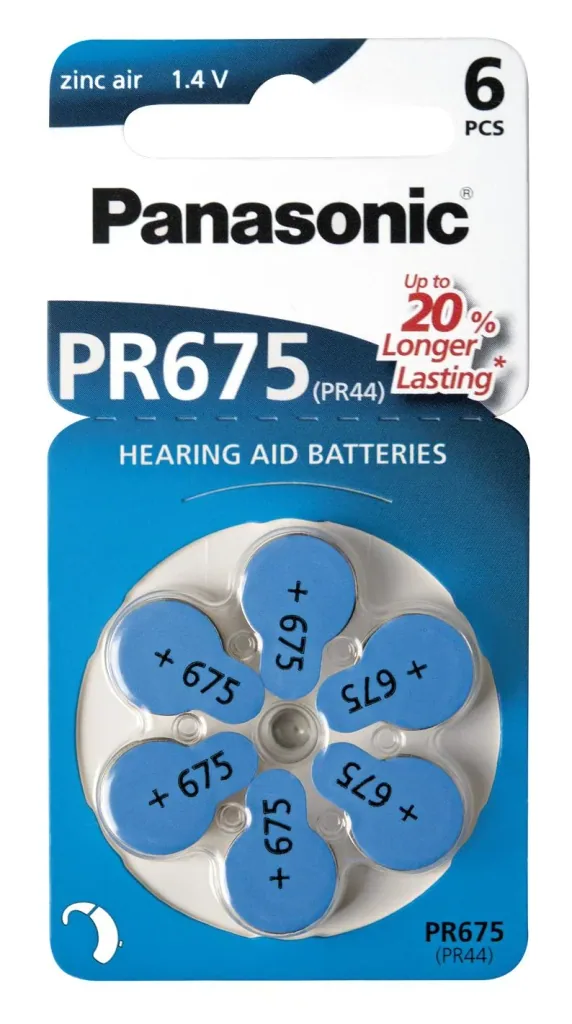Zink-Luft Hörgerätebatterien BLAU PR675 - 6 Stück