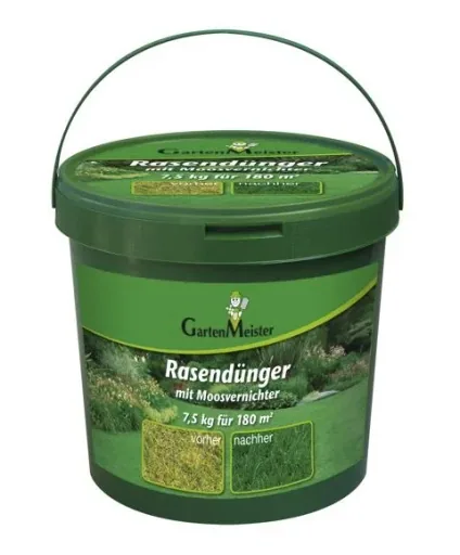 Rasendünger mit Moosvernichter, 7,5 kg für ca. 180 m²