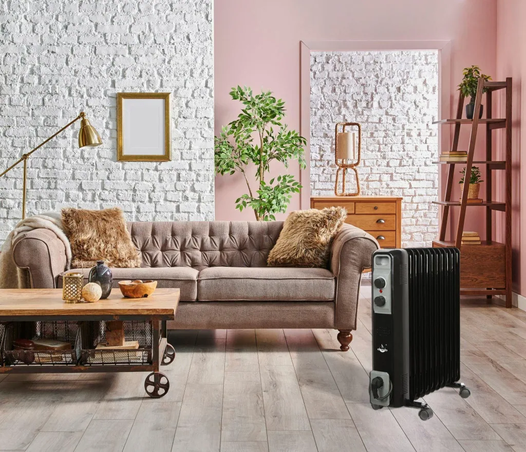 Mobiler Ölradiator, schwarz, 11 Rippen