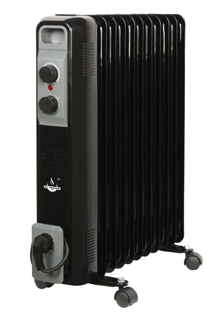 Mobiler Ölradiator, schwarz, 11 Rippen