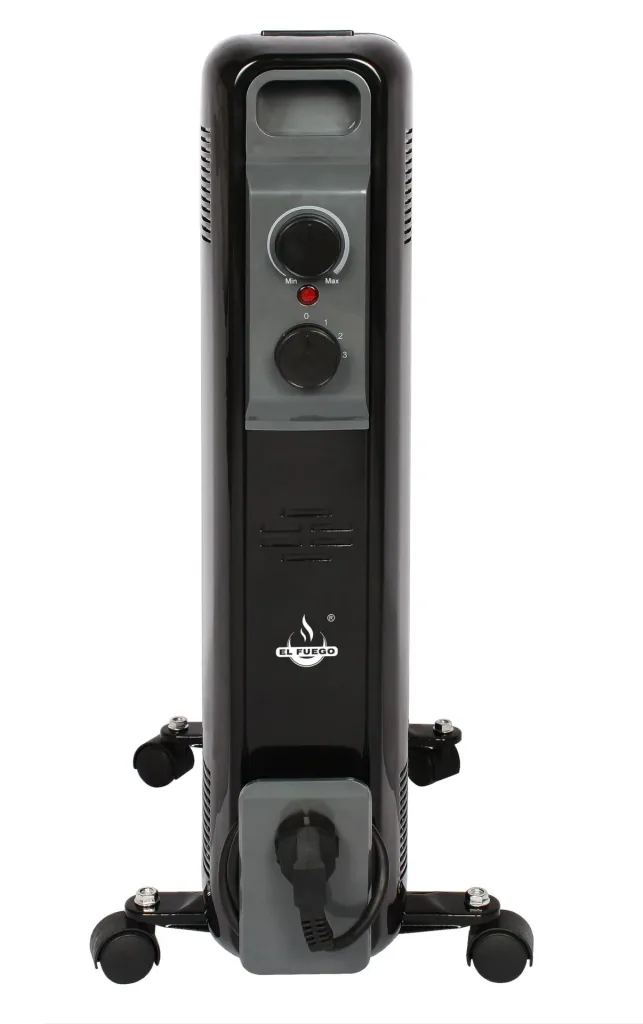 Mobiler Ölradiator, schwarz, 11 Rippen