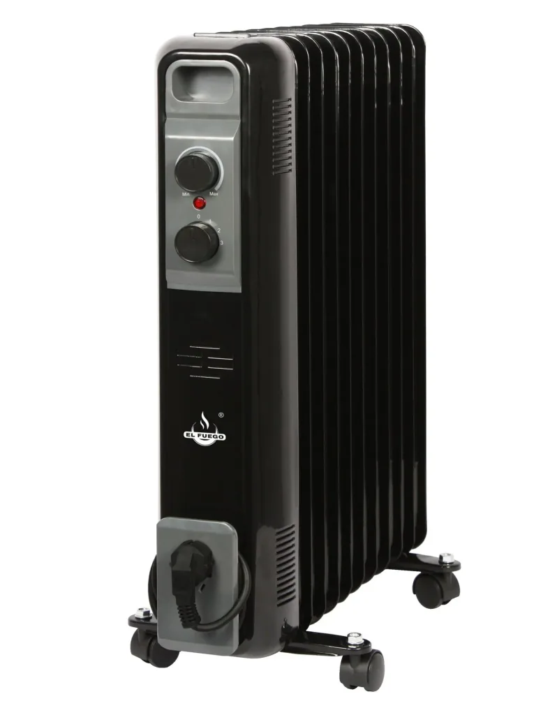 Mobiler Ölradiator, schwarz, 11 Rippen