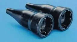 Vollgummi Kupplung - 2 Stück mit Schutzkontakt IP 20 - schwarz