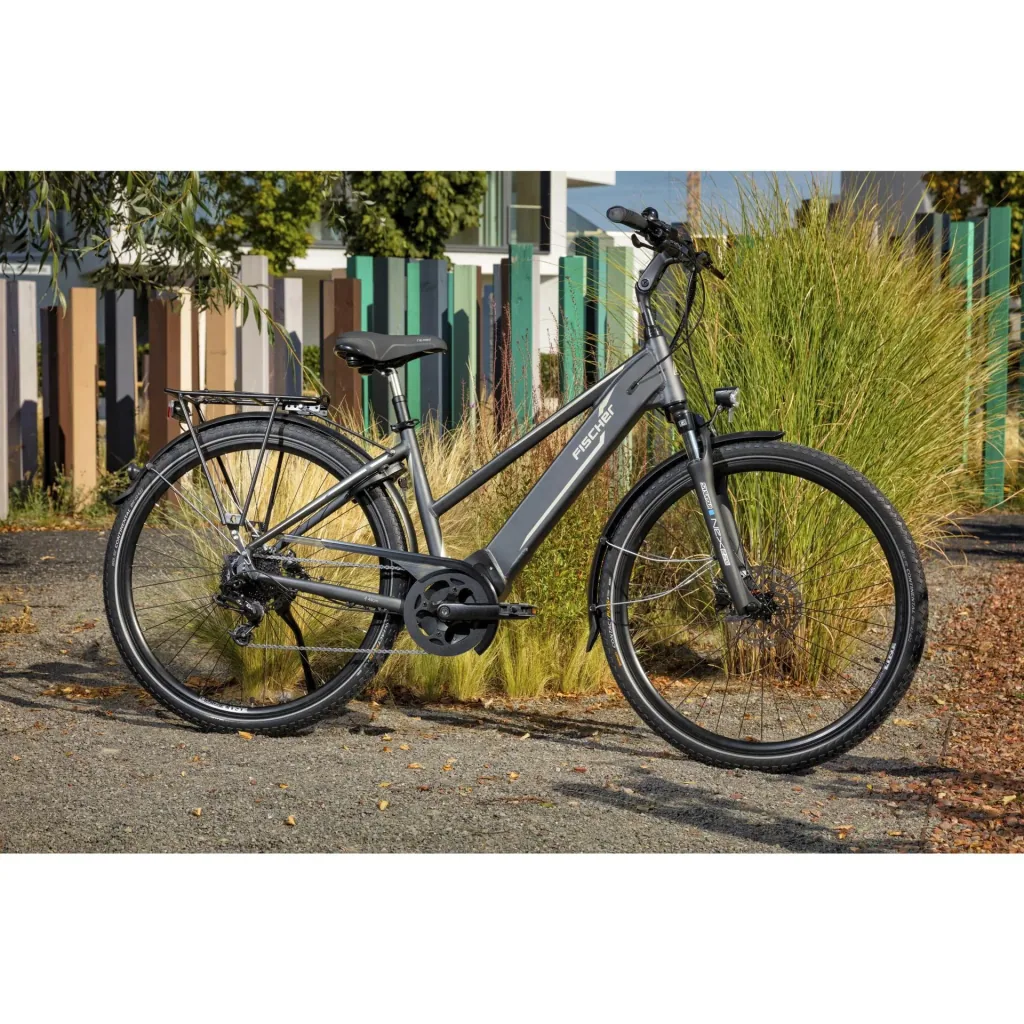 Damen E-Bike Trekking, 28 Zoll, Rahmengröße 49 cm,10-Gang Kettenschaltung, schiefergrau matt, VIATOR 5.0i