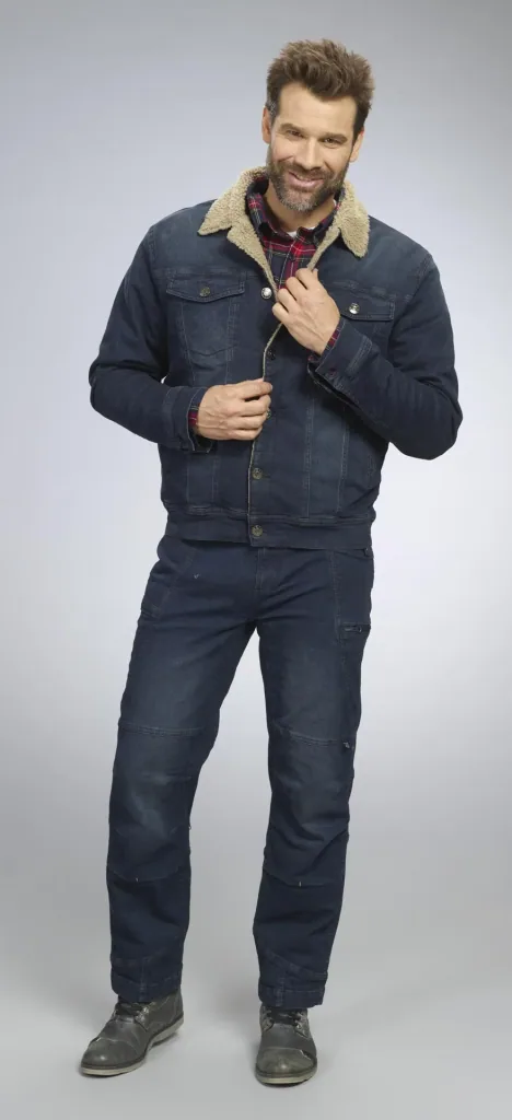 Jeansjacke mit Teddyfutter, Farbe jeanblau, Gr.M