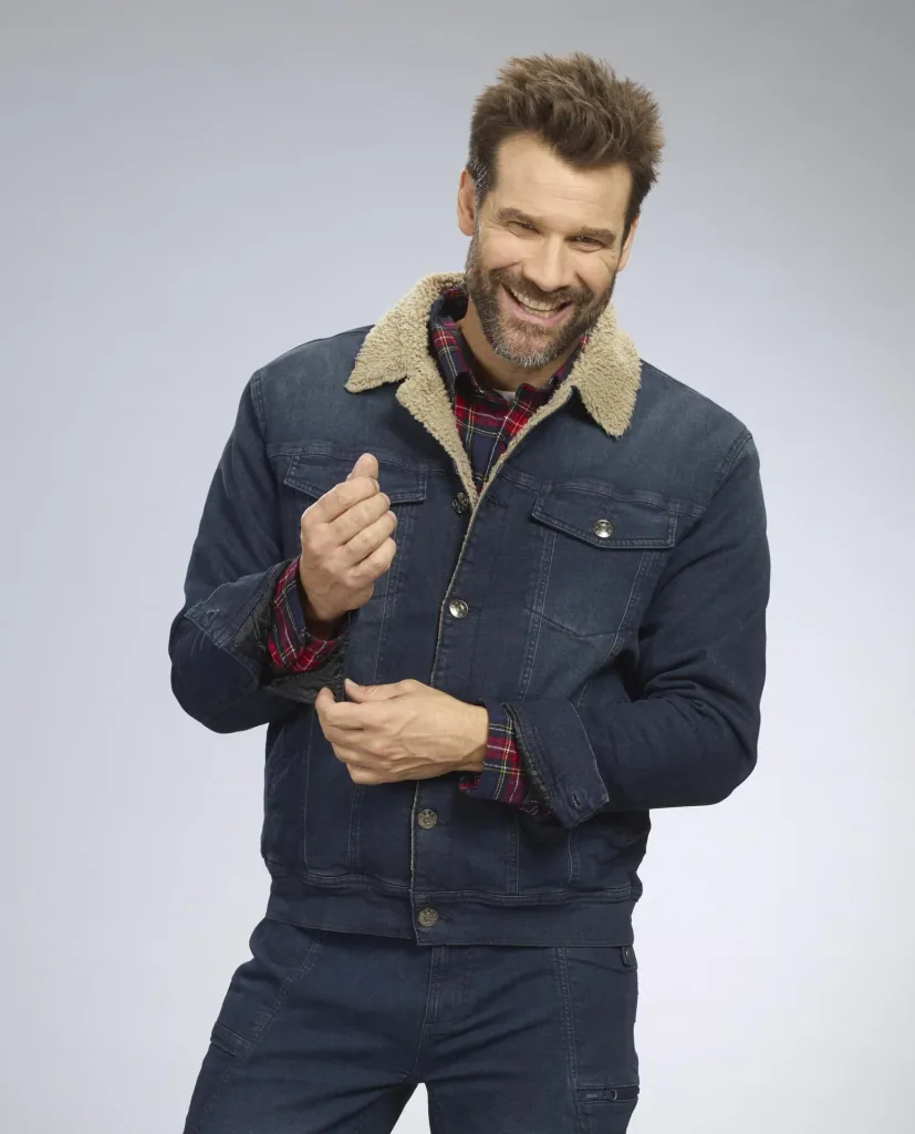 Jeansjacke mit Teddyfutter, Farbe jeanblau, Gr.M