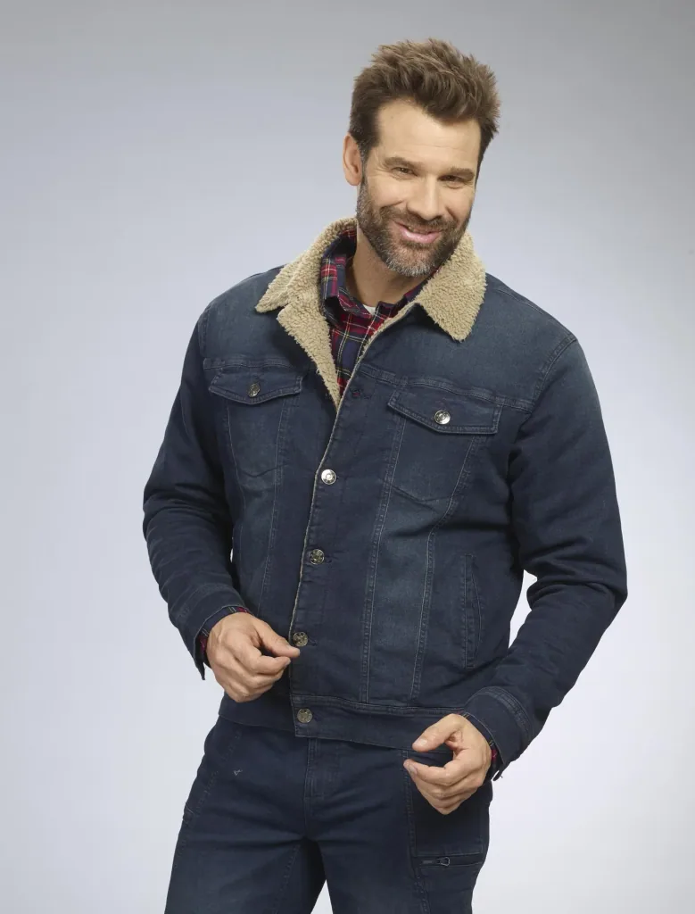 Jeansjacke mit Teddyfutter, Farbe jeanblau, Gr.M