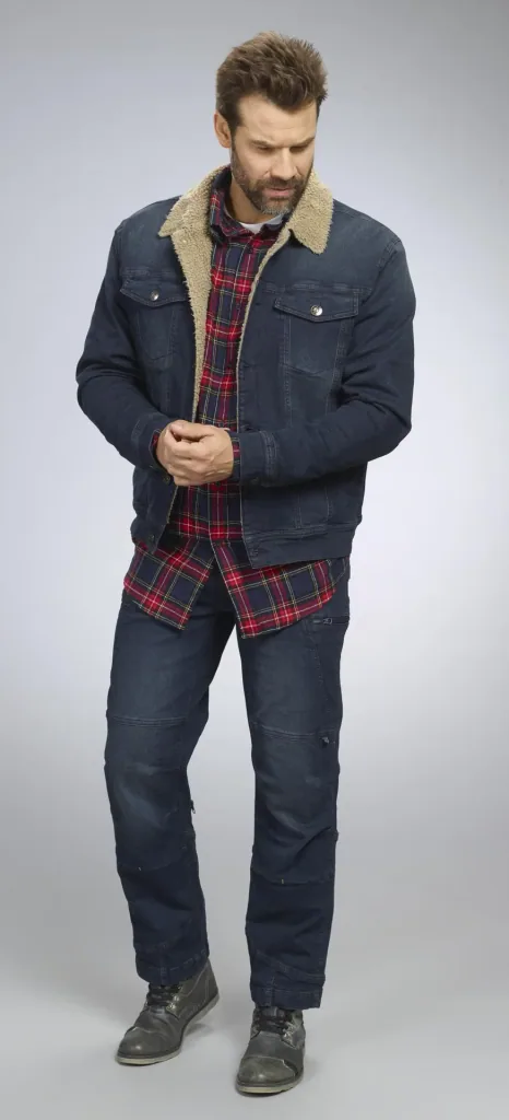Jeansjacke mit Teddyfutter, Farbe jeanblau, Gr.M