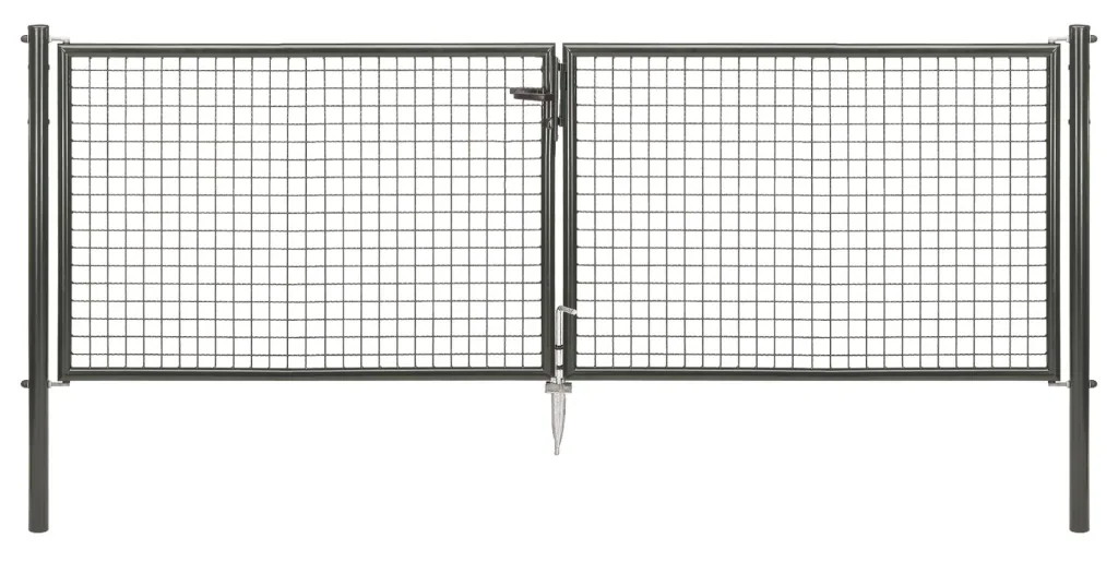 Doppeltor-Set Wellengitter inkl. Pfosten 3 x 1,25 m anthrazit