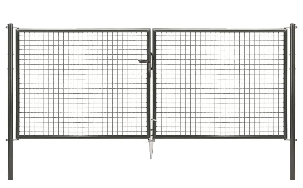 Doppeltor-Set Wellengitter inkl. Pfosten 3 x 1,25 m anthrazit