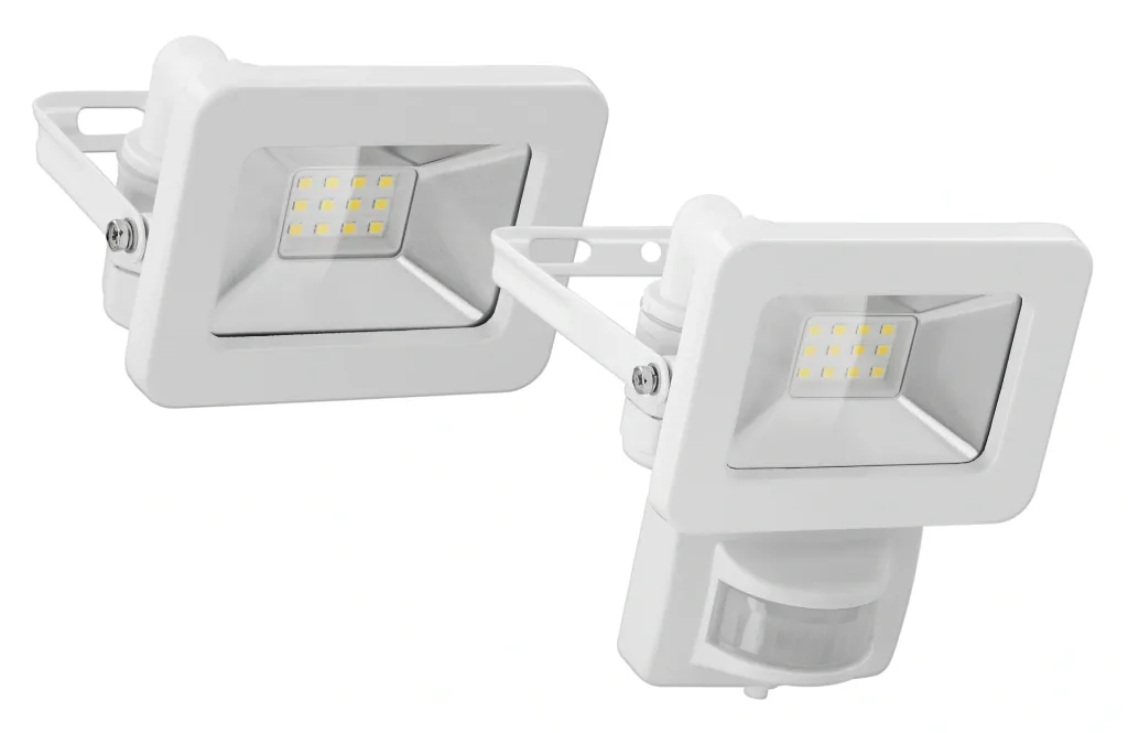 LED Außenstrahler mit Bewegungsmelder Weiß, 20 Watt - 1700 Lumen