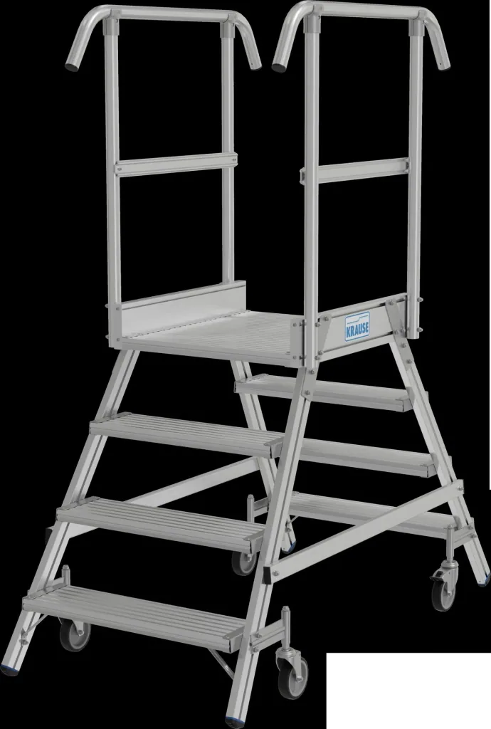 Podestleiter 2 x 4 Alustufen beidseitig Besteigbar