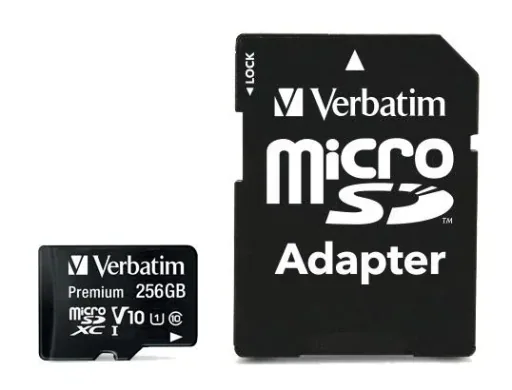 256 GB microSDXC Speicherkarte mit SD Karten-Adapter, Class10
