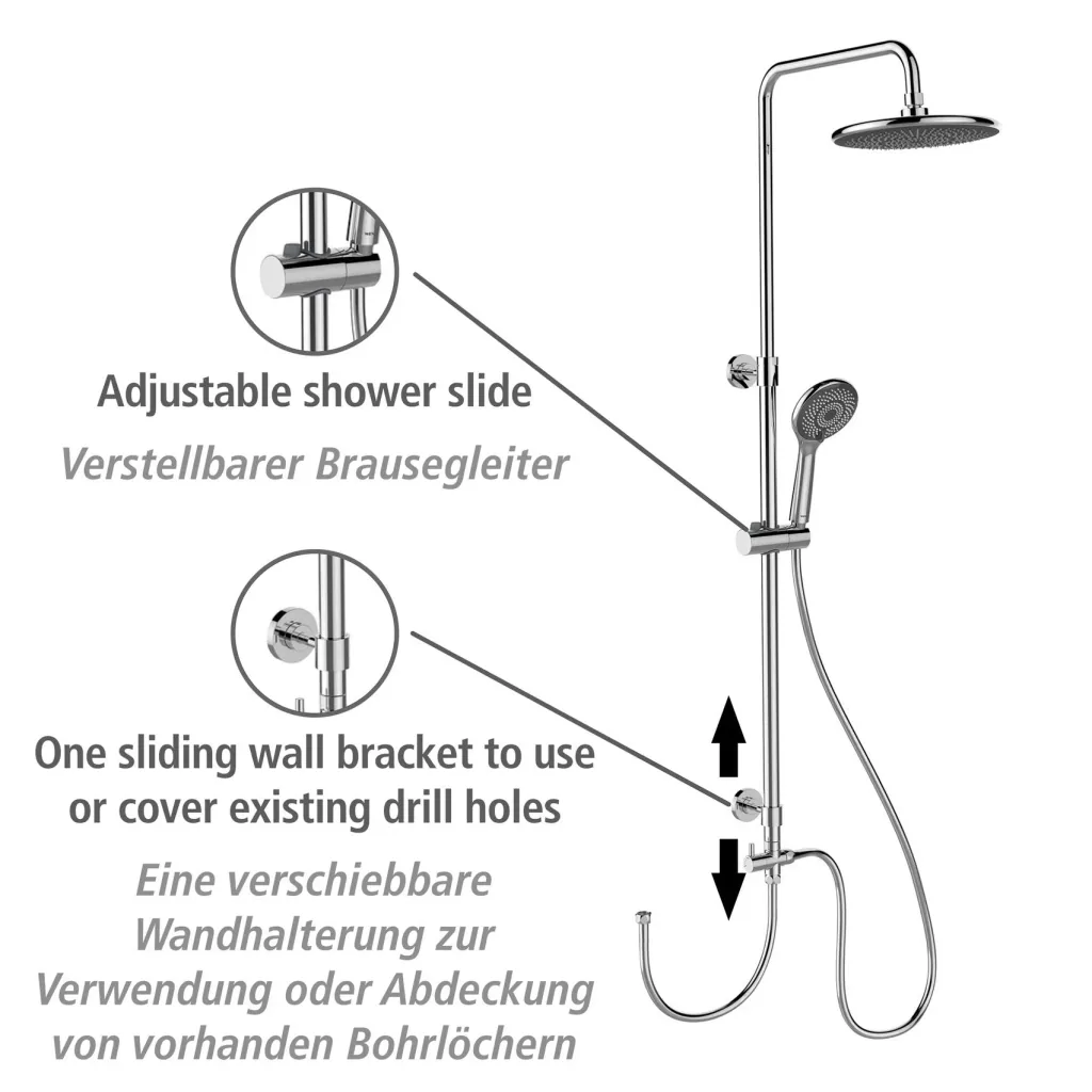 Wasserspar-Duschsystem Watersaving Chrom