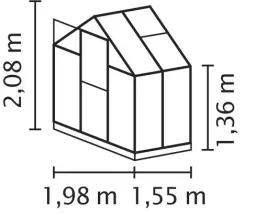 Gewächshaus Eos 3100 HKP4 mm, Farbe smaragd