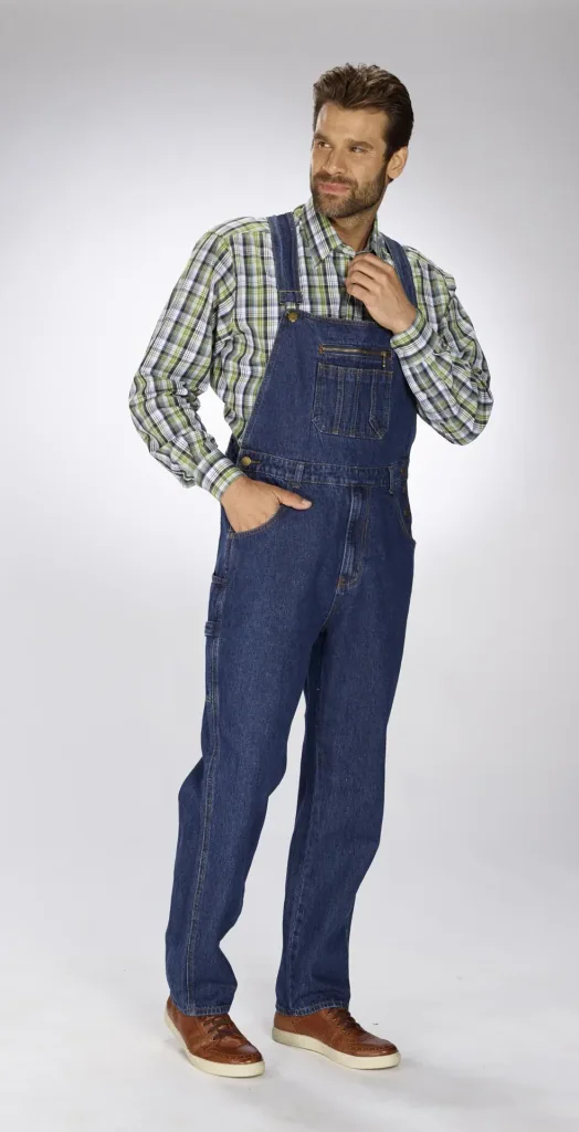 Fabrik Latzjeans, stonewashed, Gr. 27