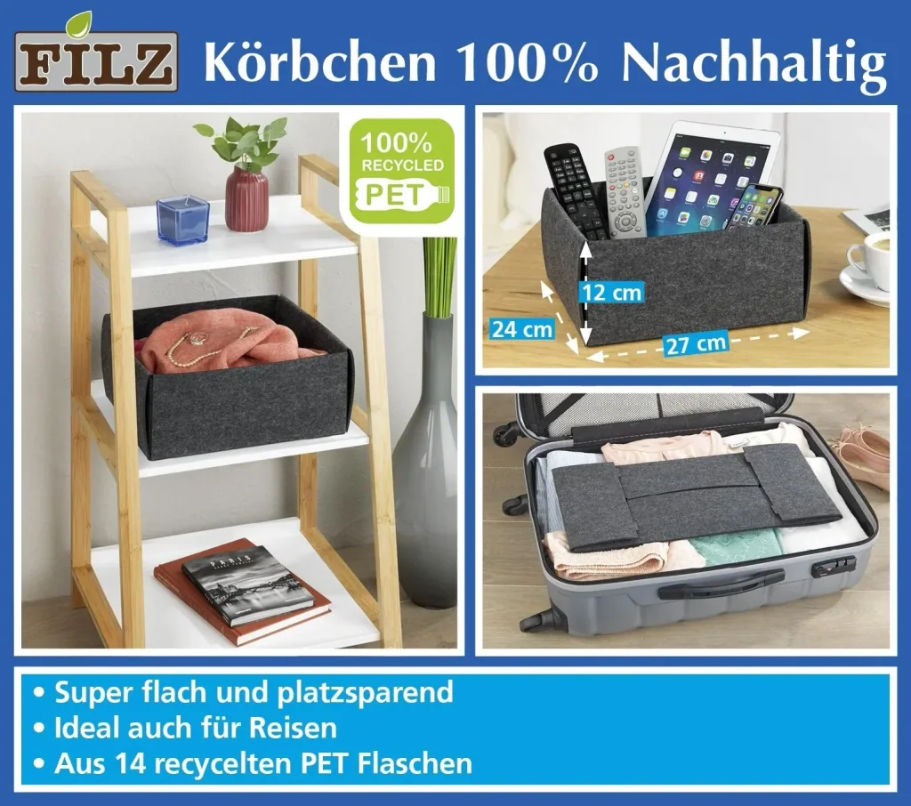 Filzkörbchen, faltbar, Größe L