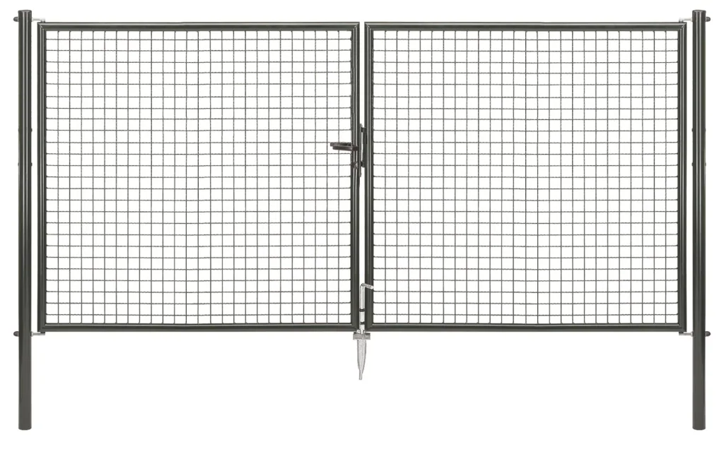 Doppeltor-Set Wellengitter inkl. Pfosten 3 x 1,5 m anthrazit