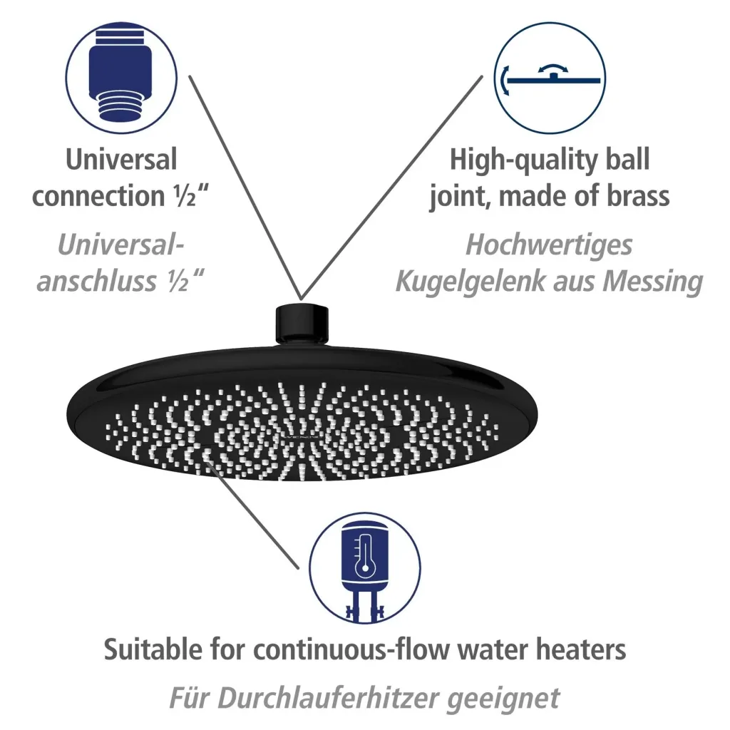Wasserspar-Duschsystem Watersaving Schwarz
