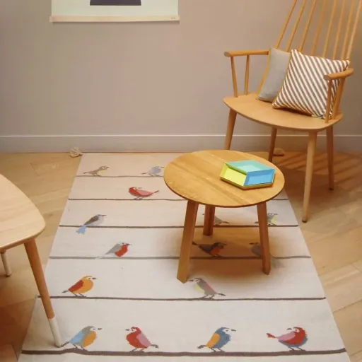 Art for Kids Kinderteppich Vögel, Größe: 140 x 200 cm