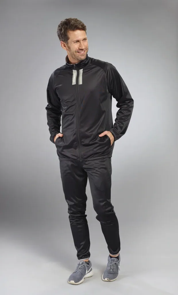 Trainingsanzug, 2-teilig, schwarz/grau, Gr. 2XL