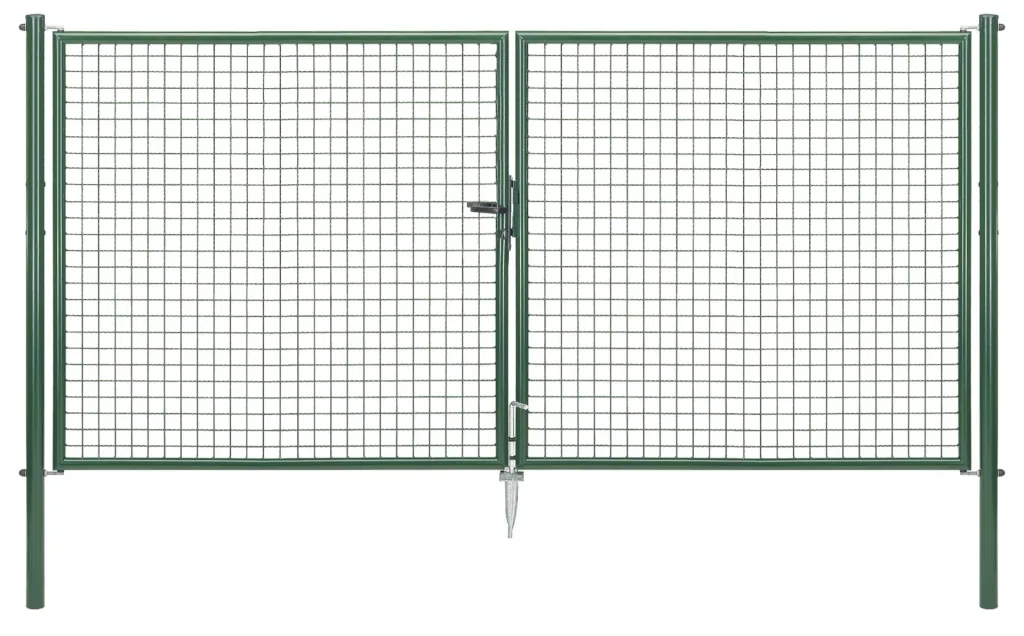 Doppeltor-Set Wellengitter inkl. Pfosten 3 x 1,5 m grün