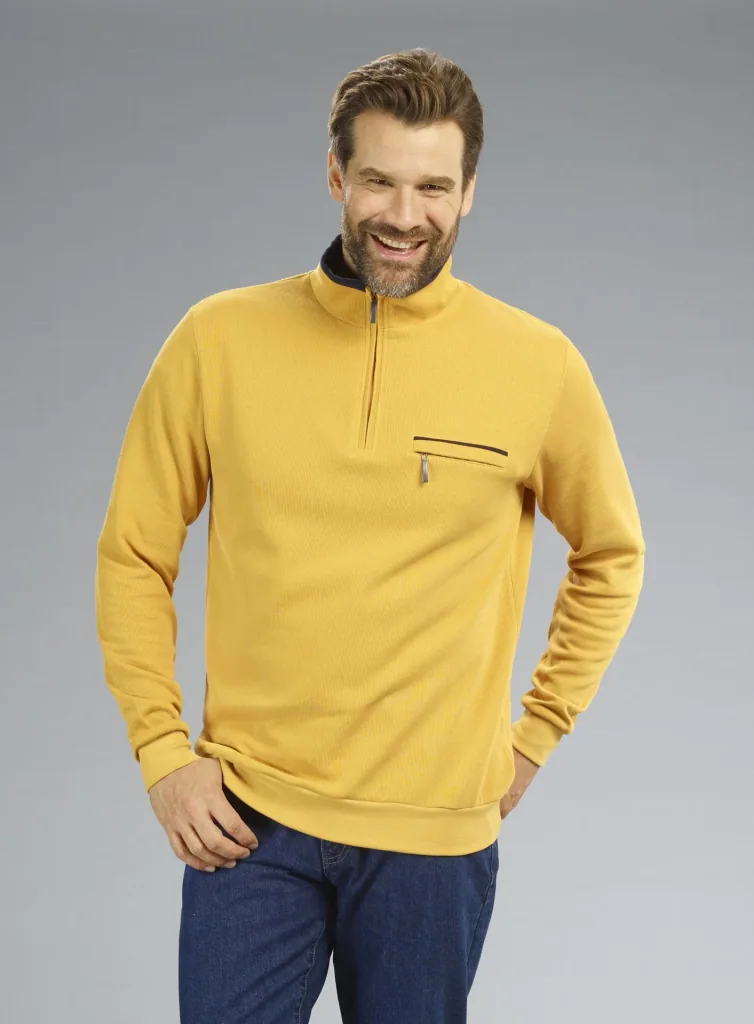 Sweatshirt mit Reißverschluß, Farbe gelb, Gr.M
