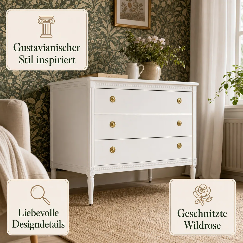 Gustavienne Kommode weiss