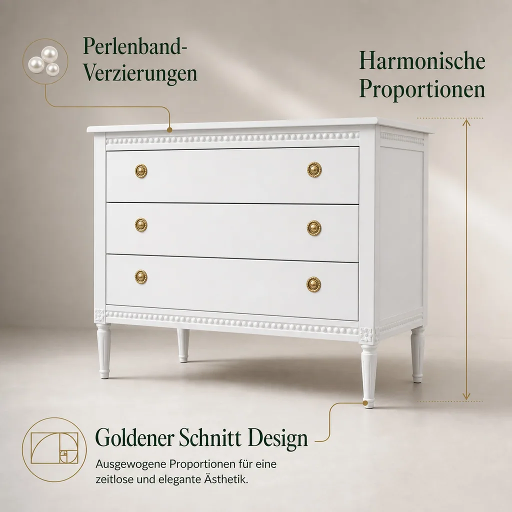Gustavienne Kommode weiss