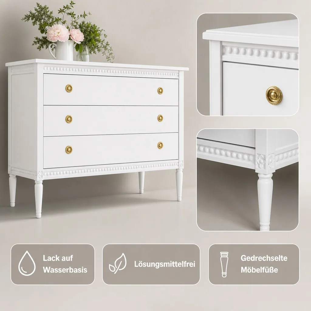 Gustavienne Kommode weiss