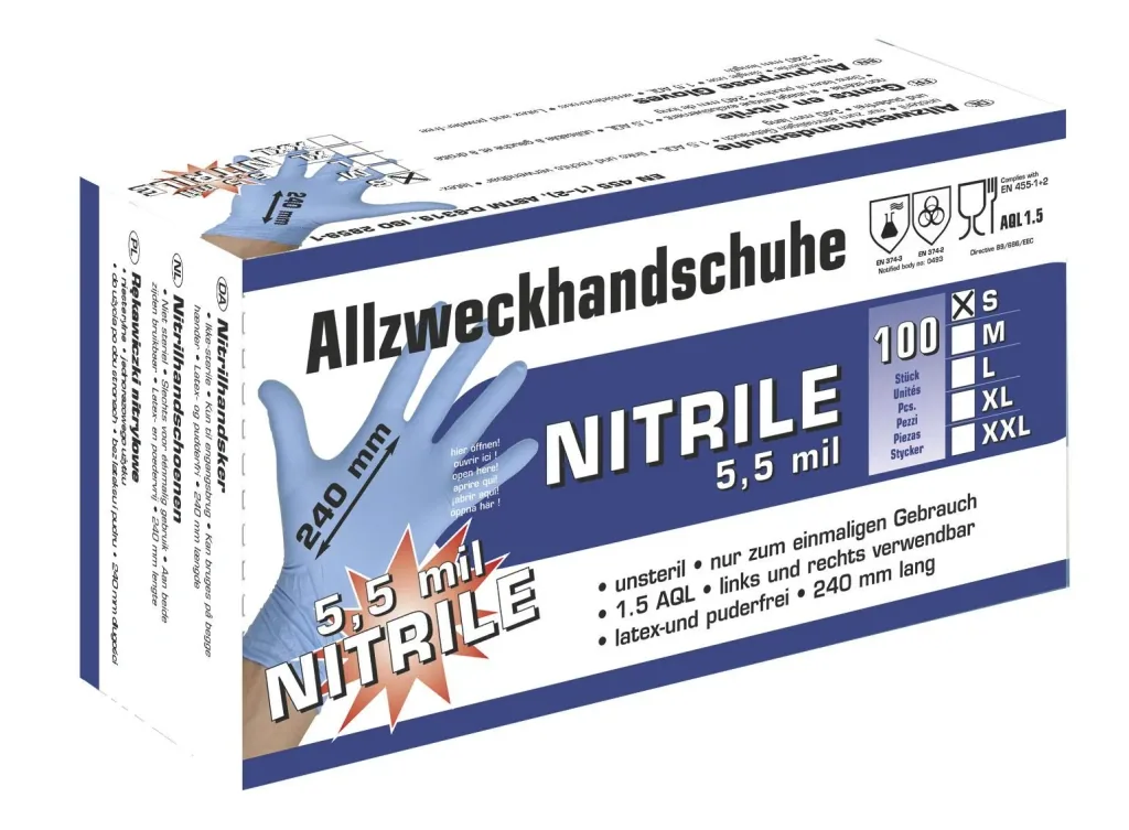 Nitrilhandschuhe Größe M, 100 St.