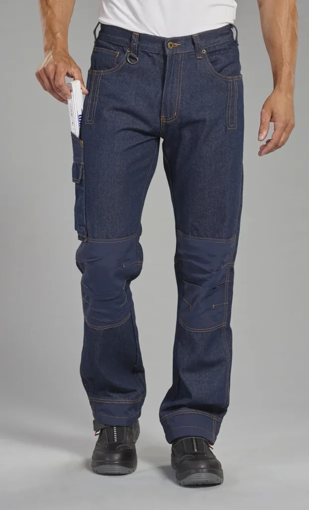 Arbeitsjeans mit Kniebesatz, Farbe blau, Gr.48