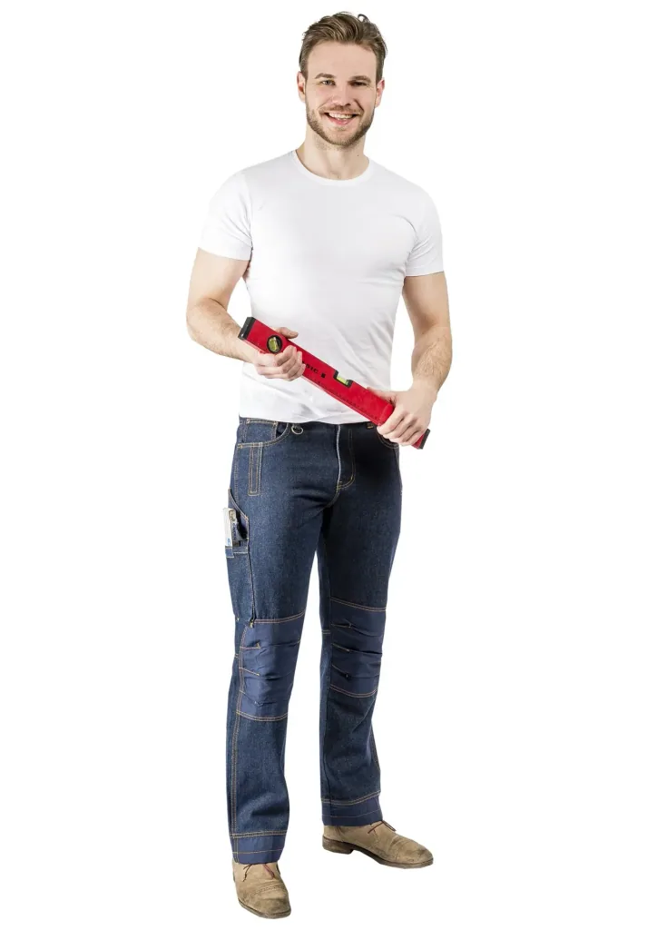 Arbeitsjeans mit Kniebesatz, Farbe blau, Gr.48