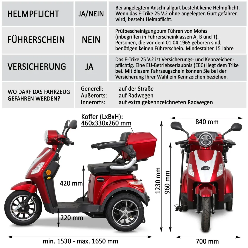 E-Trike 25 V.2, rot
