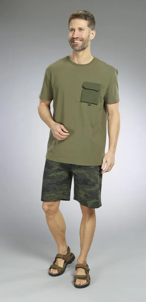 T-Shirt mit Brusttasche, Farbe oliv, Gr.XL