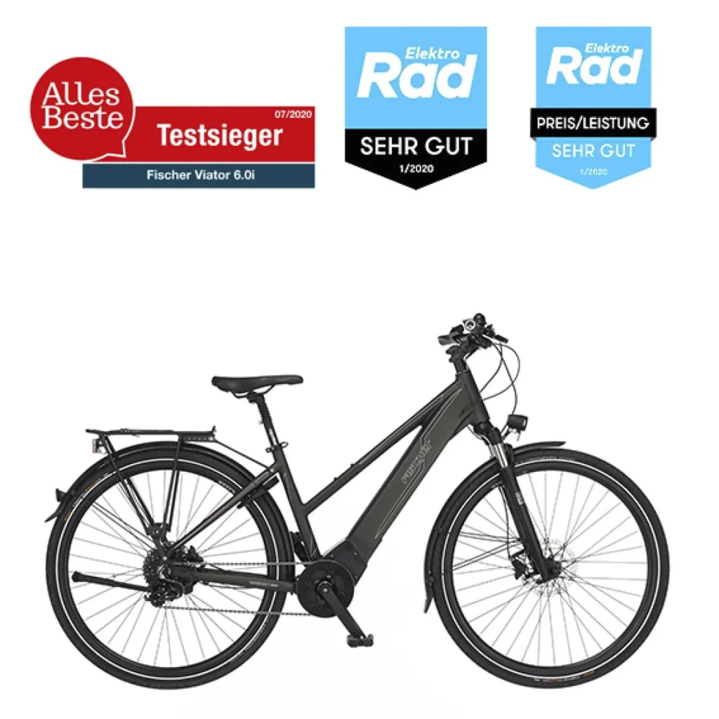 Damen E-Bike Trekking, 28 Zoll, Rahmengröße 49cm, 10-Gang Kettenschaltung, graphit metallic matt, VIATOR 6.0i