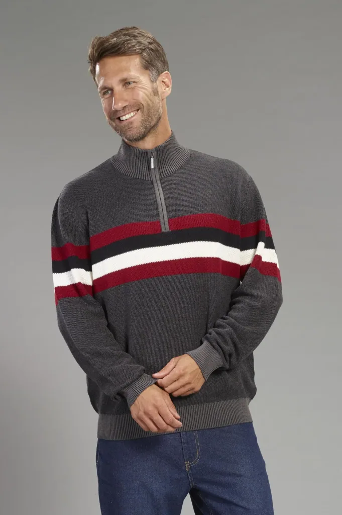 Pullover mit Stehkragen, Farbe grau, Gr.M